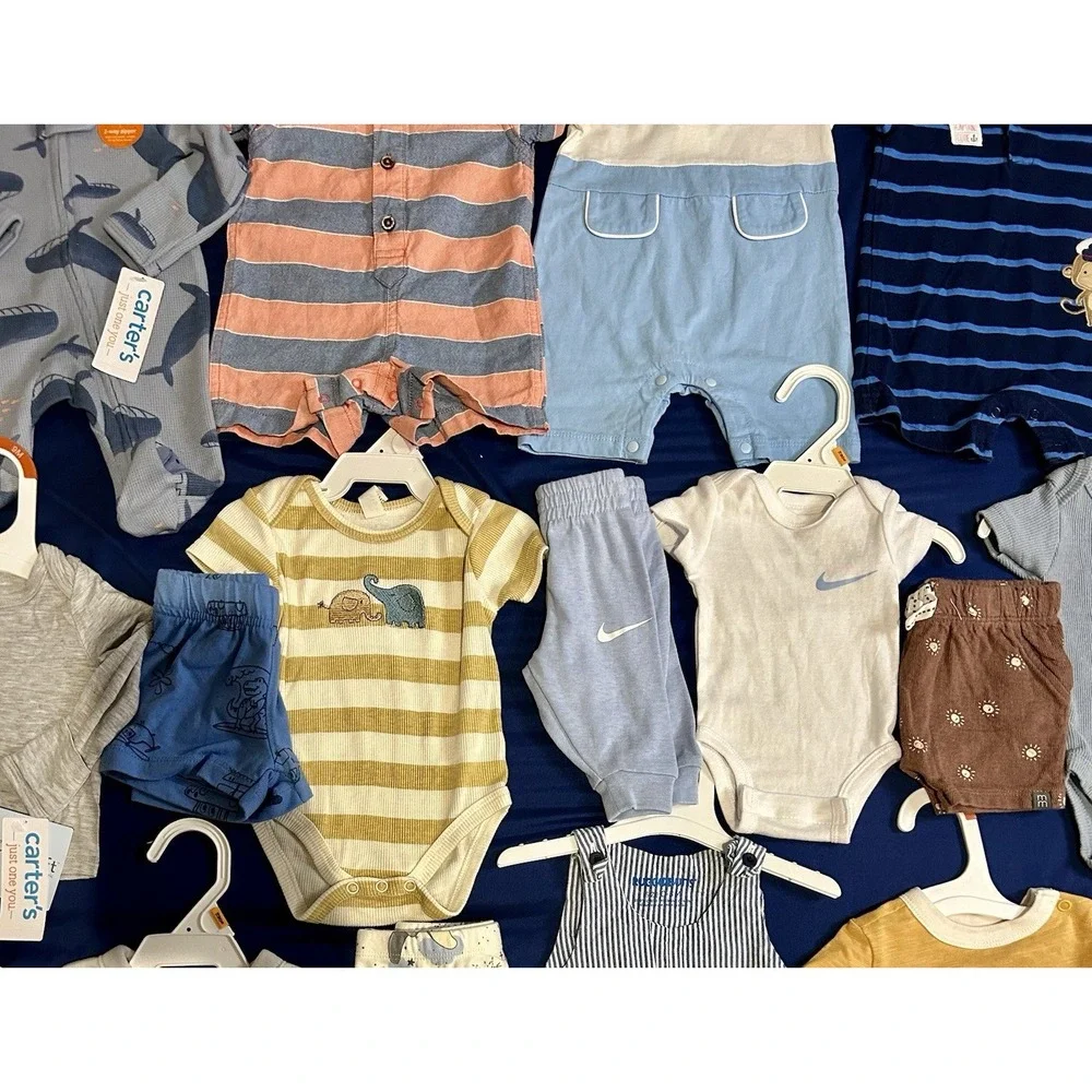 Huge Lot Baby Boys Clothes 0/3 Months NEW &EC NIKE Carters Summer Outfits Disney